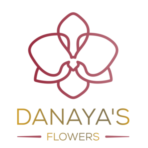 Logo of Danaya's Flowers with a stylized flower design on a white background