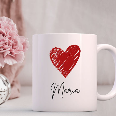 Personalized Heart Mug with Name