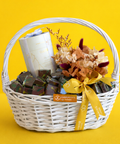 Gift basket with chocolates, flowers for ramadan gifting