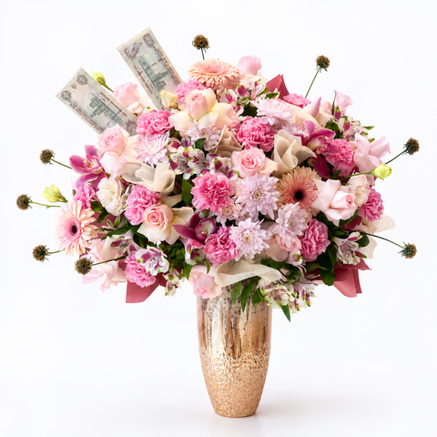 Blush Pink Money Flower Arrangement with Lilies | Odessa