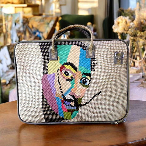 Handmade Laptop Bag with Artistic Portrait | Artisan Craft Jose
