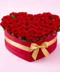 Luxury heart-shaped red rose box for Valentine’s Day flower delivery in UAE