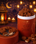 Ramadan pecan covered milk chocolate gift box with lantern and crescent decor in Abu Dhabi