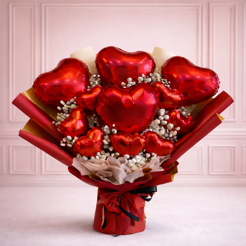 Valentine’s Day heart balloon bouquet for romantic gifting in UAE