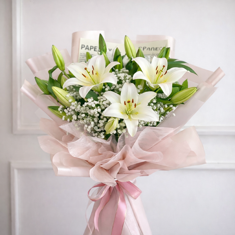 White Lily Bouquet | Luxury Flowers